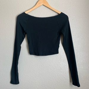 Black Crop Top Long Sleeve